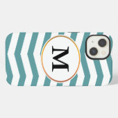 Monogramm und Zickzack gemustert iPhone Hülle (Rückseite (Horizontal))