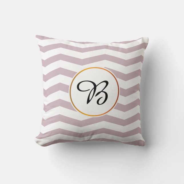 Monogramm und Zickzack gemustert Kissen (Vorderseite)