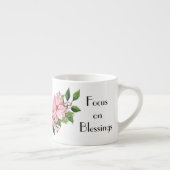 Monogramm und Zitat, Pink Poinsettia Swak auf 6oz Espressotasse (Rechts)