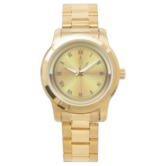 Monogramm Unisex Oversibles Gold Armbanduhr