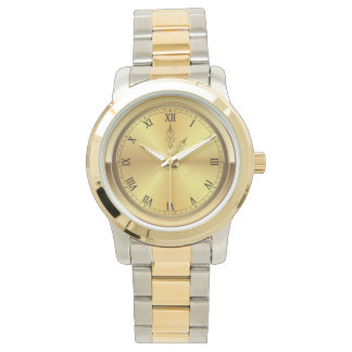 Monogramm Unisex Oversified Two Tone Bracelet Watc Armbanduhr