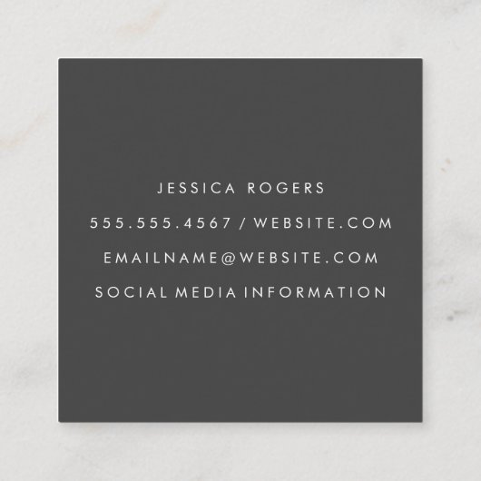 Monogramm / Unternehmen Quadratische Visitenkarte (Rückseite)