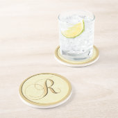 Monogramm-Untersetzer - Buchstabe R Untersetzer (Seite)