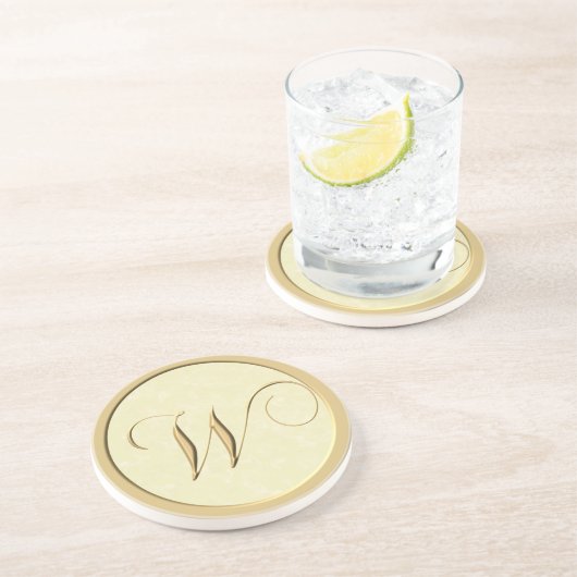 Monogramm-Untersetzer - Buchstabe W Untersetzer (Seite)