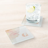 Monogramm-Untersetzer Glasuntersetzer (Schrägansicht)