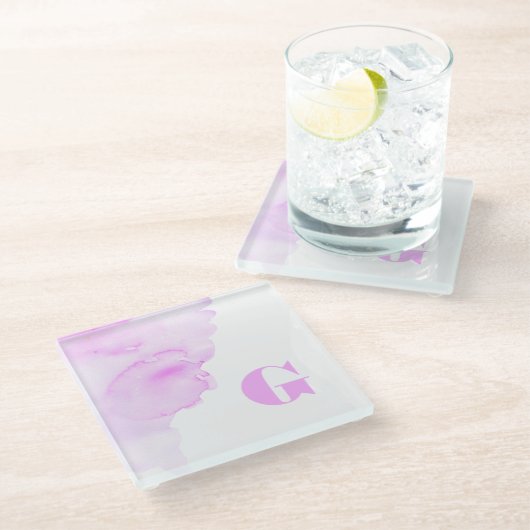 Monogramm-Untersetzer Glasuntersetzer (Schrägansicht)