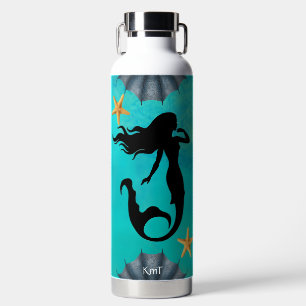 Monogramm Unterwasser Küstenmeerjungfrau Seestern Trinkflasche