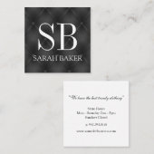 Monogramm Upholsterpadding Quadratische Visitenkarte (Vorne/Hinten)