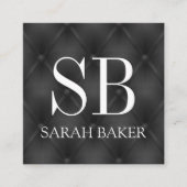 Monogramm Upholsterpadding Quadratische Visitenkarte (Vorderseite)