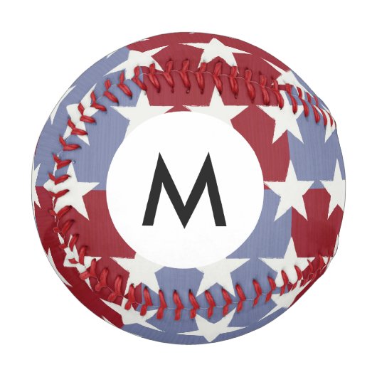 Monogramm-US Flagge Baseball (Vorderseite Links)