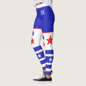 Monogramm-US Flagge Leggings (Links)