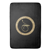 Monogramm V, elegantes goldenes Drehbuch Badematte (Vorderseite Vertikal)
