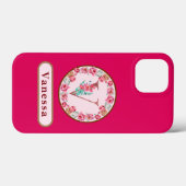 Monogramm V florale Case-Mate iPhone Hülle (Rückseite (Horizontal))