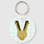 Monogramm V Niedliches Pferd Personalisiert Schlüsselanhänger (Vorderseite)