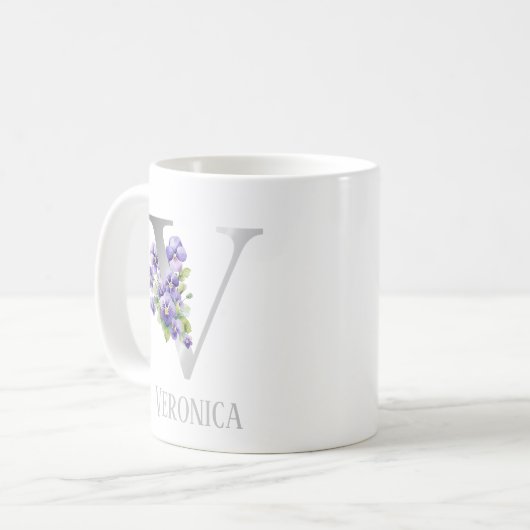 Monogramm V Silber Kaffeetasse (Vorderseite Links)