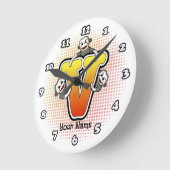 Monogramm V Sock Monkey-Uhr Runde Wanduhr (Winkel)