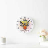 Monogramm V Sock Monkey-Uhr Runde Wanduhr (Zuhause)