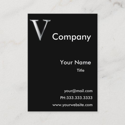 Monogramm V-Visitenkarten Visitenkarte (Vorderseite)