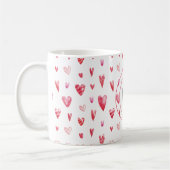 Monogramm, Valentinherz Muster 11oz Kaffeetasse (Links)