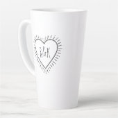 Monogramm Valentinstag Herz Milchtasse (Linke Ecke)