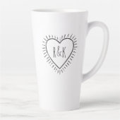 Monogramm Valentinstag Herz Milchtasse (Rechts)