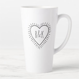 Monogramm Valentinstag Herz Milchtasse