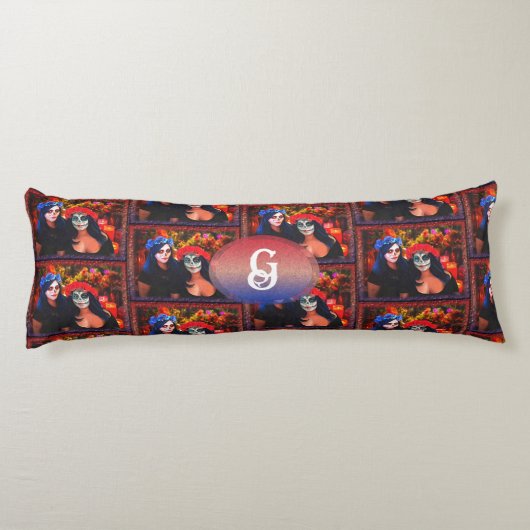 Monogramm Vallarta Catrinas Blume & Kerzen 1718 Seitenschläferkissen (Rückseite)