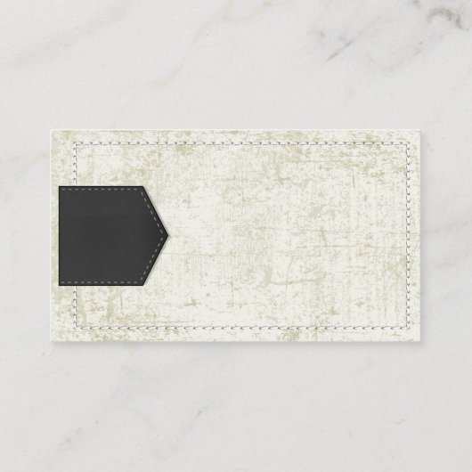 Monogramm | Verbacktes Leder Visitenkarte (Rückseite)