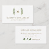 Monogramm verlässt | sozial-Medien Visitenkarte (Vorne/Hinten)