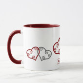 Monogramm-Verlobungs-Herz-Tasse Tasse (Links)