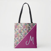 Monogramm versetztes Barock-Blumenmuster Tasche (Vorderseite)
