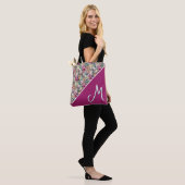 Monogramm versetztes Barock-Blumenmuster Tasche (Am Model)