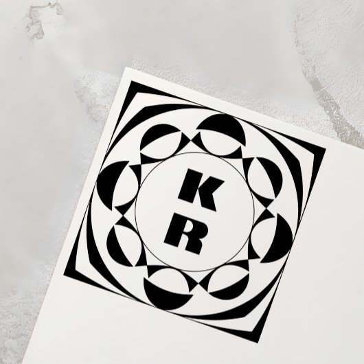 Monogramm-Vertikal-Anfangs-Selbstfärbestempel Permastempel