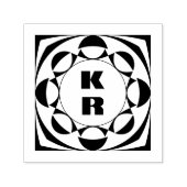 Monogramm-Vertikal-Anfangs-Selbstfärbestempel Permastempel (Design)