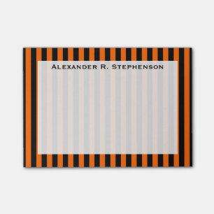 Monogramm Vertikal Halloween Orange / Schwarzer St Post-it Klebezettel