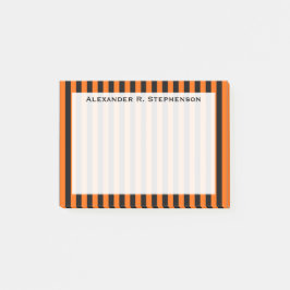 Monogramm Vertikales Halloween Orange/Schwarzer St Post-it Klebezettel
