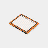 Monogramm Vertikales Halloween Orange/Schwarzer St Post-it Klebezettel (angewinkelt)