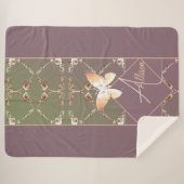 Monogramm Verzierte Rose Sherpa Blanket Sherpadecke (Vorderseite (Horizontal))