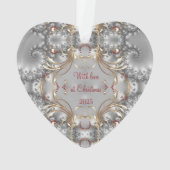 Monogramm-Verzierung - Imitat-Edelsteine - Silber Ornament (Rückseite)