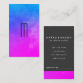 Monogramm Vibranntfarbenkarte Terminkarte (Vorne/Hinten)