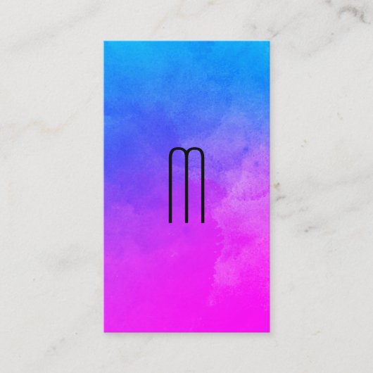 Monogramm Vibranntfarbenkarte Terminkarte (Vorderseite)