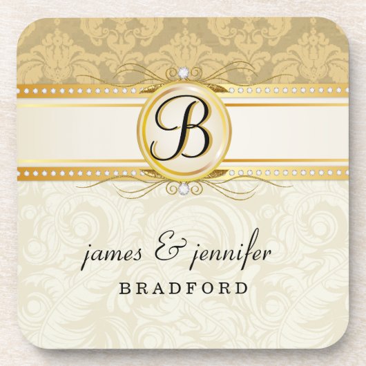 Monogramm-viktorianisches Untersetzer (Vorderseite)