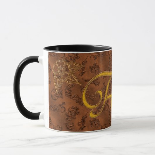 Monogramm Vintag A Tasse (Links)