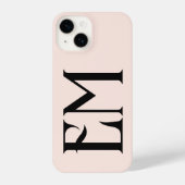 Monogramm Vintag Chic Blush Pink iPhone Hülle (Rückseite)