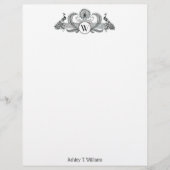 Monogramm Vintag Peacocks (Vorderseite)