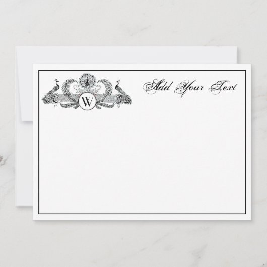 Monogramm Vintag Peacocks (Vorderseite)