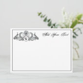 Monogramm Vintag Peacocks (Stehend Vorderseite)