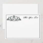 Monogramm Vintag Peacocks (Vorne/Hinten)