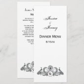 Monogramm Vintag Peacocks Einladung (Vorne/Hinten)