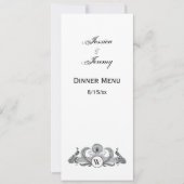 Monogramm Vintag Peacocks Einladung (Vorderseite)